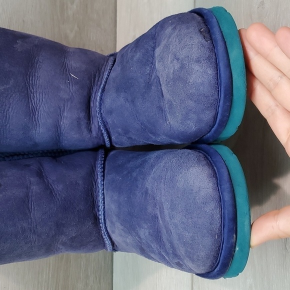 Ugg Australia Women Bailey Bow Bloom LI Ankle Leather Sheepskin Boots shoes sz 5 - Picture 5 of 15